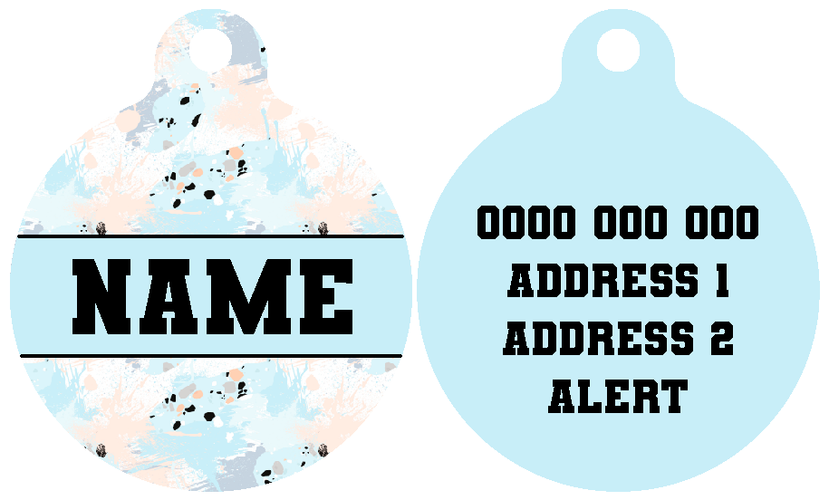 Pet ID Tag | Blue Splatter Terrazzo