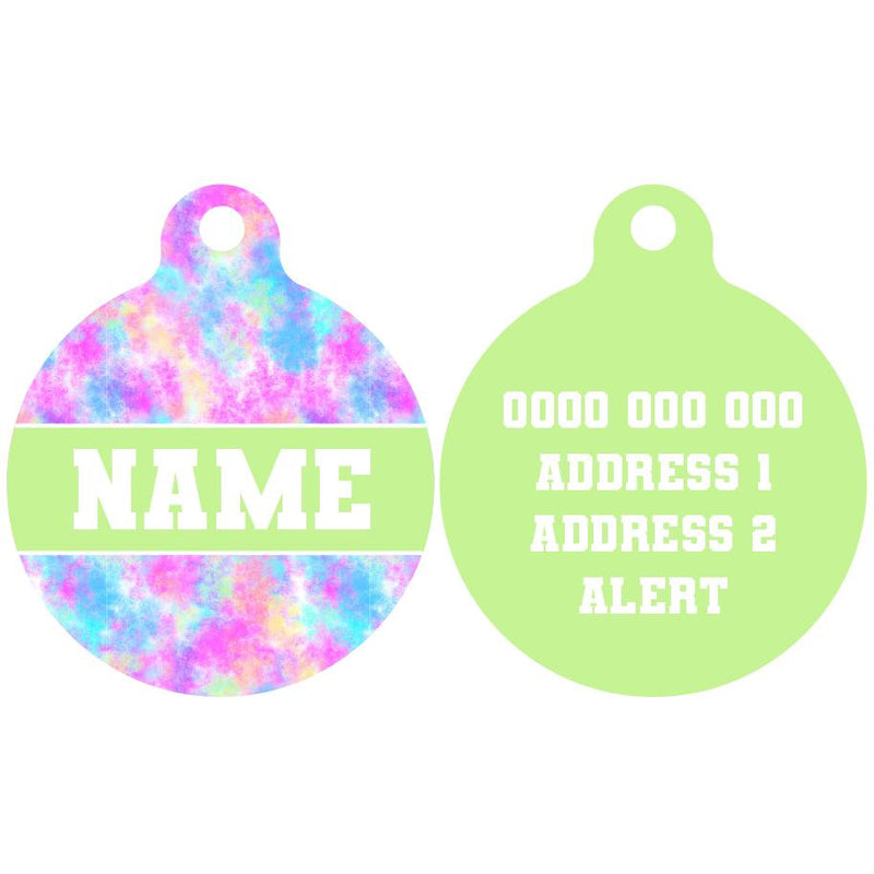 Pet ID Tag | Tie Dye For (Lime)