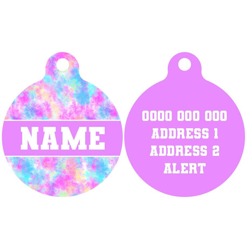Pet ID Tag | Tie Dye For (Pink)