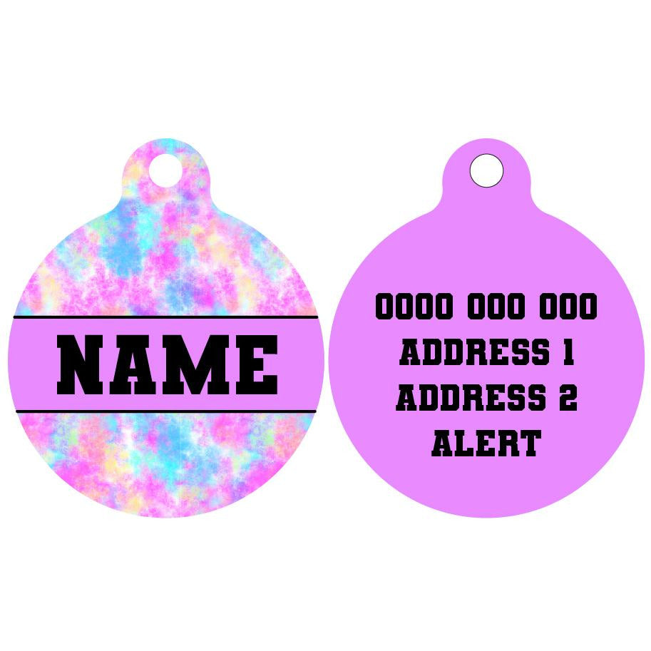 Pet ID Tag | Tie Dye For (Pink)