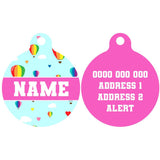 Pet ID Tag | Up, Up and Away (Pink)