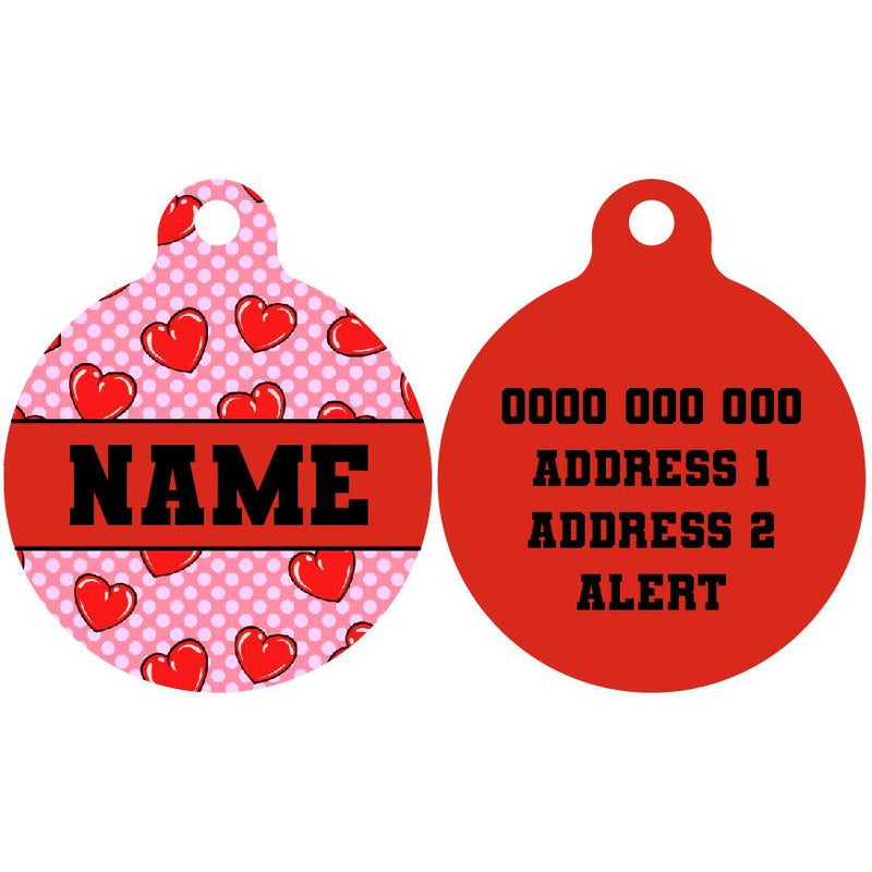Pet ID Tag | Valentines Day Hearts