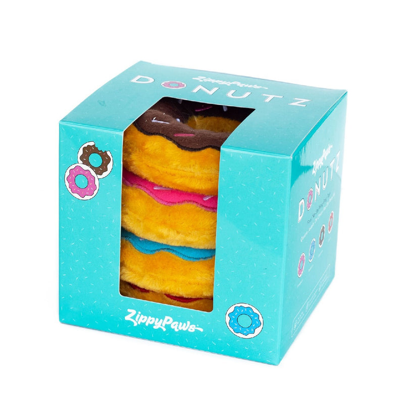 ZIPPY PAWS: Donutz Plush Squeaker Toy (Gift Box with 4 Donuts)