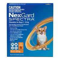 NEXGARD SPECTRA:  Chewable's For Dog's 2-3.5KG (3 Pack) {Short Date: Use by 08/26}