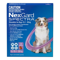 NEXGARD SPECTRA: Chewable's For Dog's 15.1 - 30KG (3 Pack)