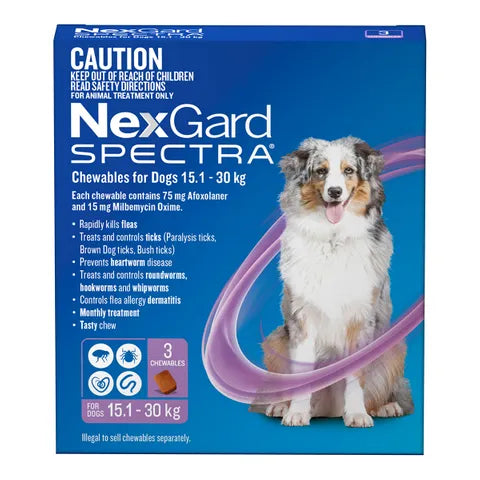 NEXGARD SPECTRA: Chewable's For Dog's 15.1 - 30KG (3 Pack)