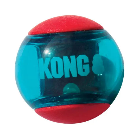 KONG: Squeezz Action Red Squeaker Ball (Medium - 3 Pack)