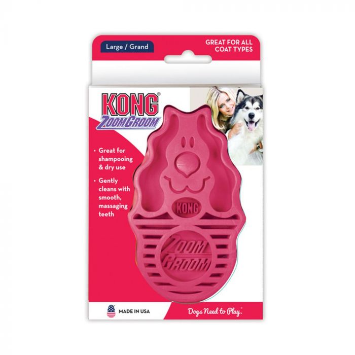 KONG: Zoomgroom Dog Brush - Raspberry